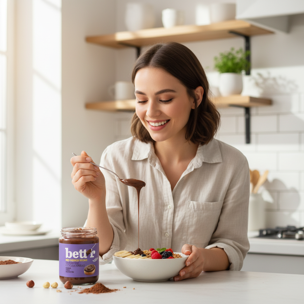 Cremă Bio de Alune de Pădure și Cacao Fără Zahăr Adăugat Bettr, 250g 3