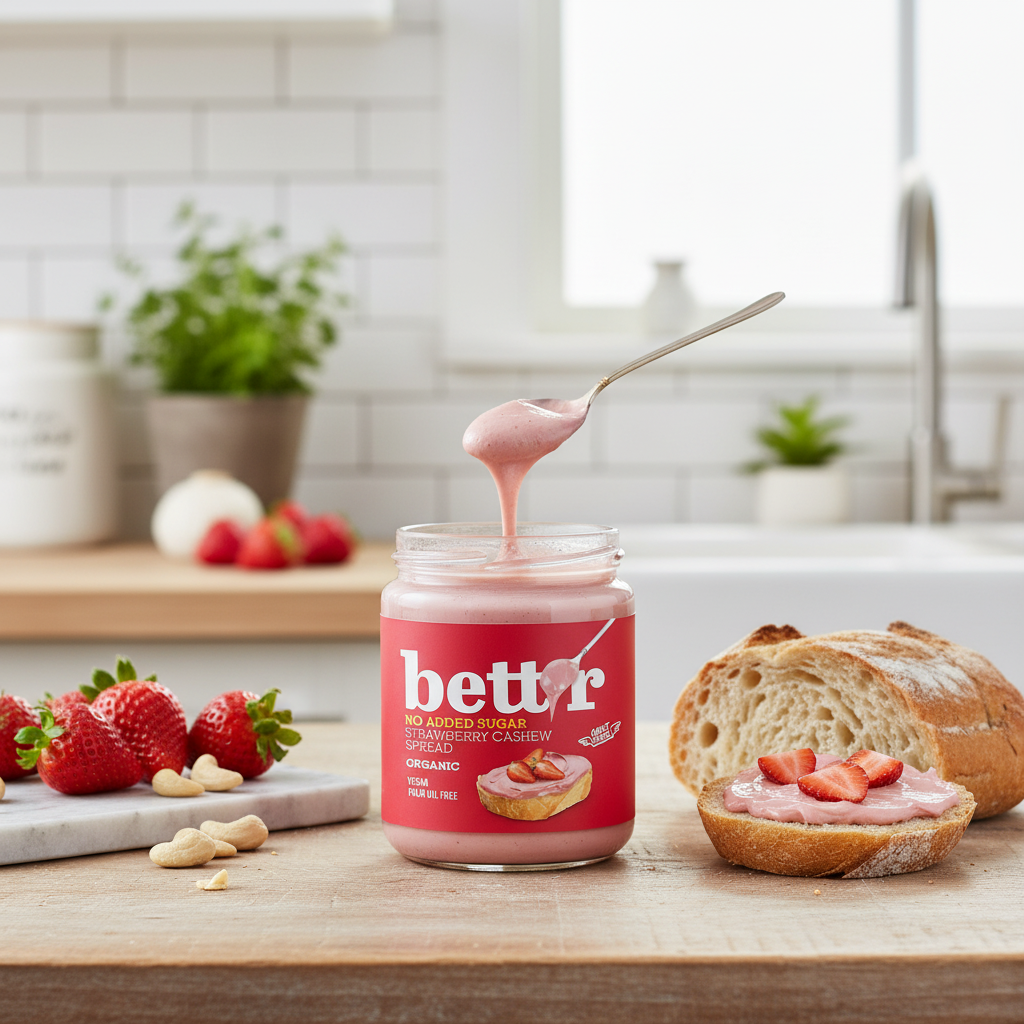 Cremă Tartinabilă Bio de Caju și Căpșuni Bettr - Fără Zahăr Adăugat 250g 2