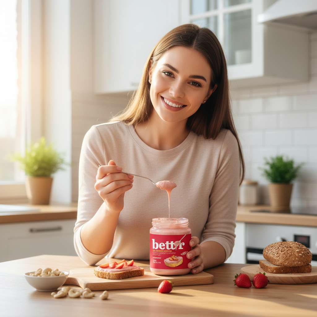 Cremă Tartinabilă Bio de Caju și Căpșuni Bettr - Fără Zahăr Adăugat 250g 3
