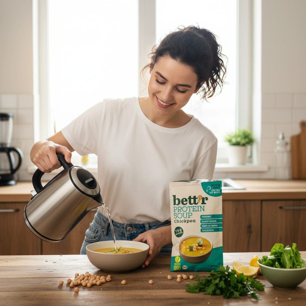 Supă Instant Proteică cu Năut Bio - Gustare Rapidă & Vegană | Bettr 30g 3