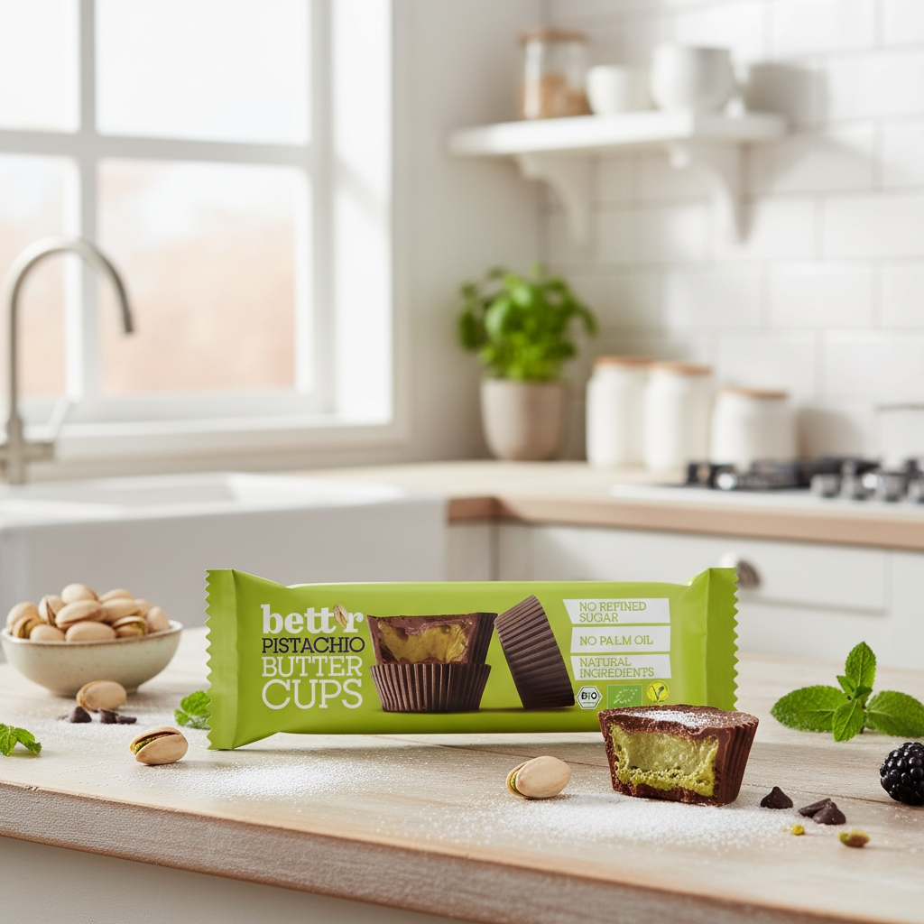 Praline Vegane cu Cremă Fină de Fistic Bio Bettr, Fără Zahăr Rafinat, 39g 2