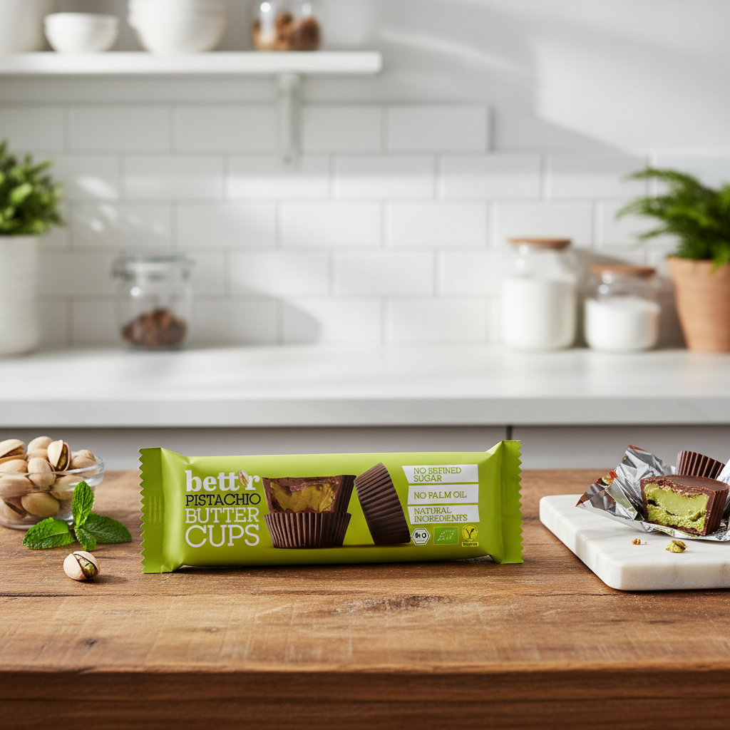 Praline Vegane cu Cremă Fină de Fistic Bio Bettr, Fără Zahăr Rafinat, 39g