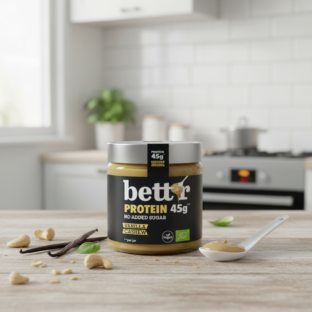 Crema Proteica Tartinabila din Caju si Vanilie Bio, Fara Zahar, 250g - Bettr