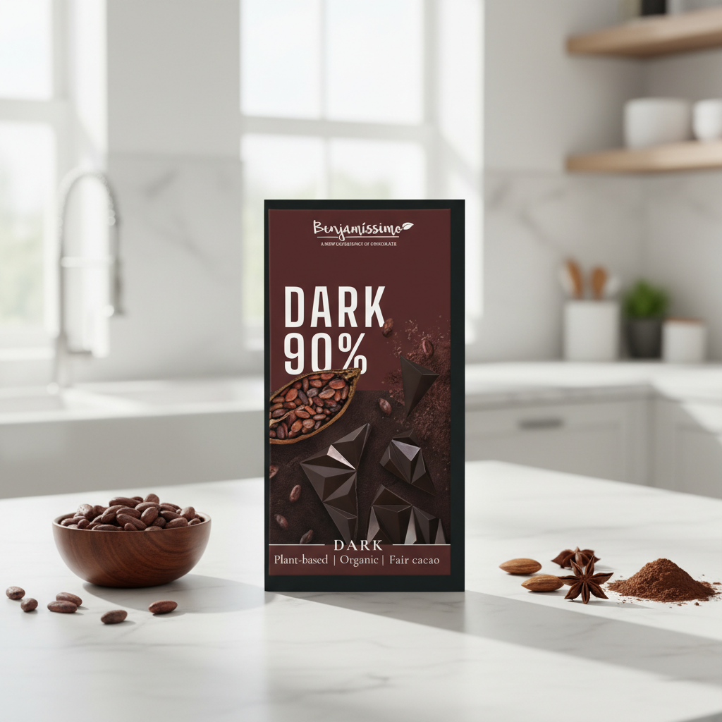 Ciocolată Neagră 90% Benjamissimo Bio - Intensitate Pură & Fără Gluten 60g