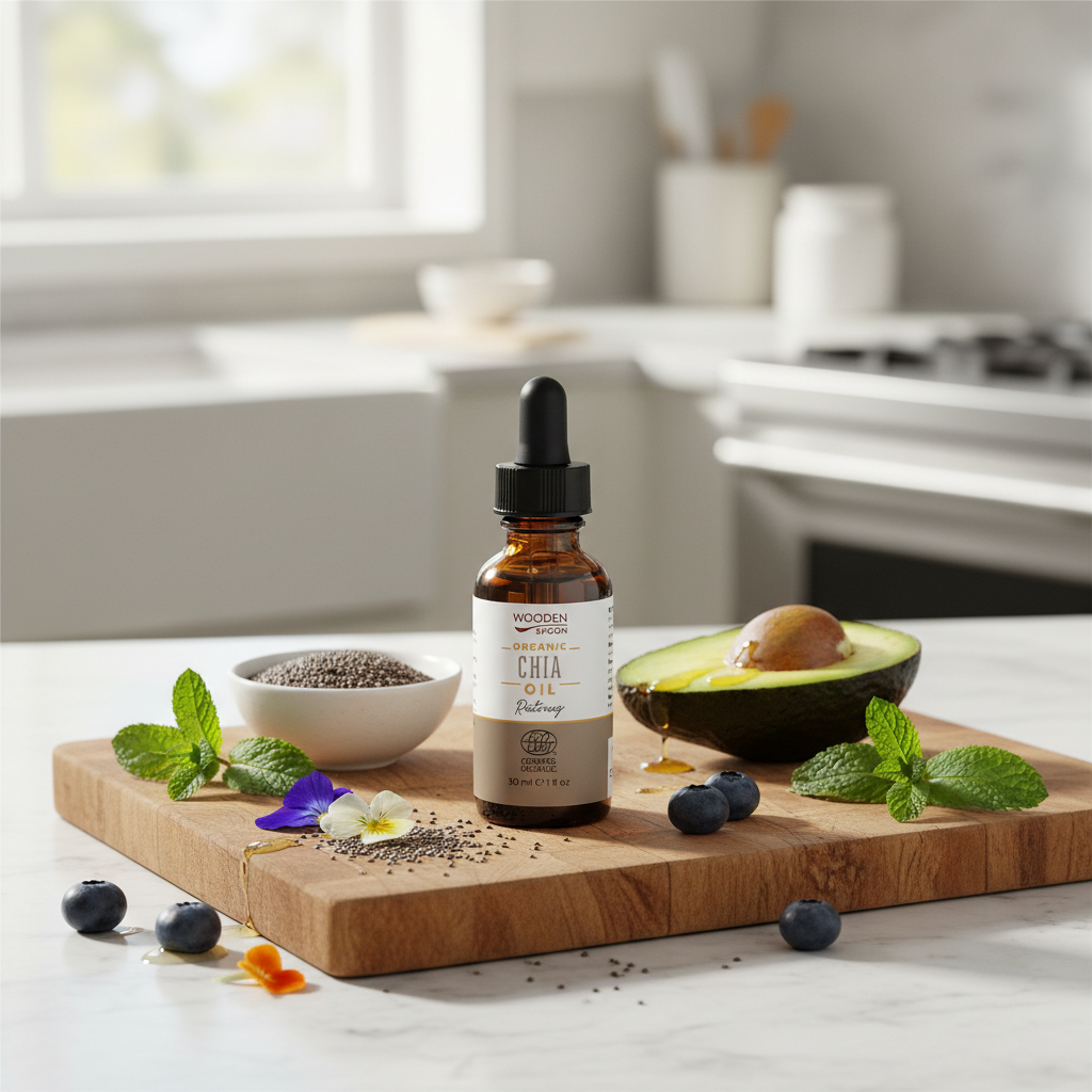 Ulei de Chia Ecologic Presat la Rece 30ml Wooden Spoon - Hidratare Intensă și Efect Anti-Aging 2