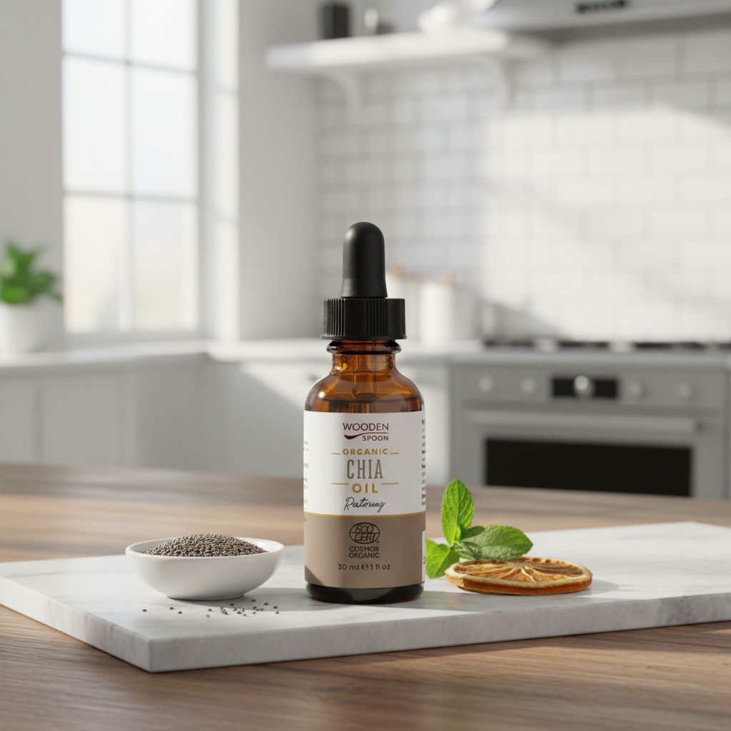 Ulei de Chia Ecologic Presat la Rece 30ml Wooden Spoon - Hidratare Intensă și Efect Anti-Aging