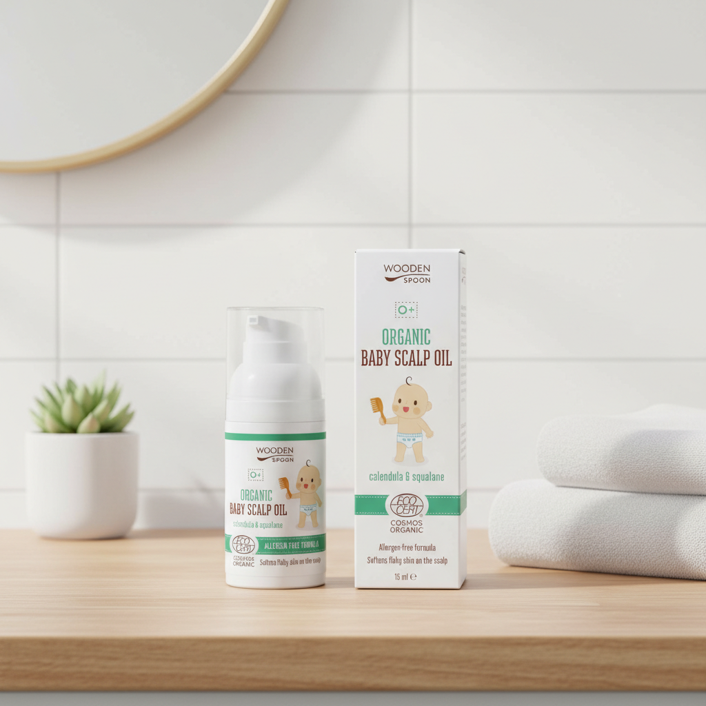 Ulei Ecologic pentru Scalpul Bebelusilor cu Gălbenele și Squalan 15ml Wooden Spoon