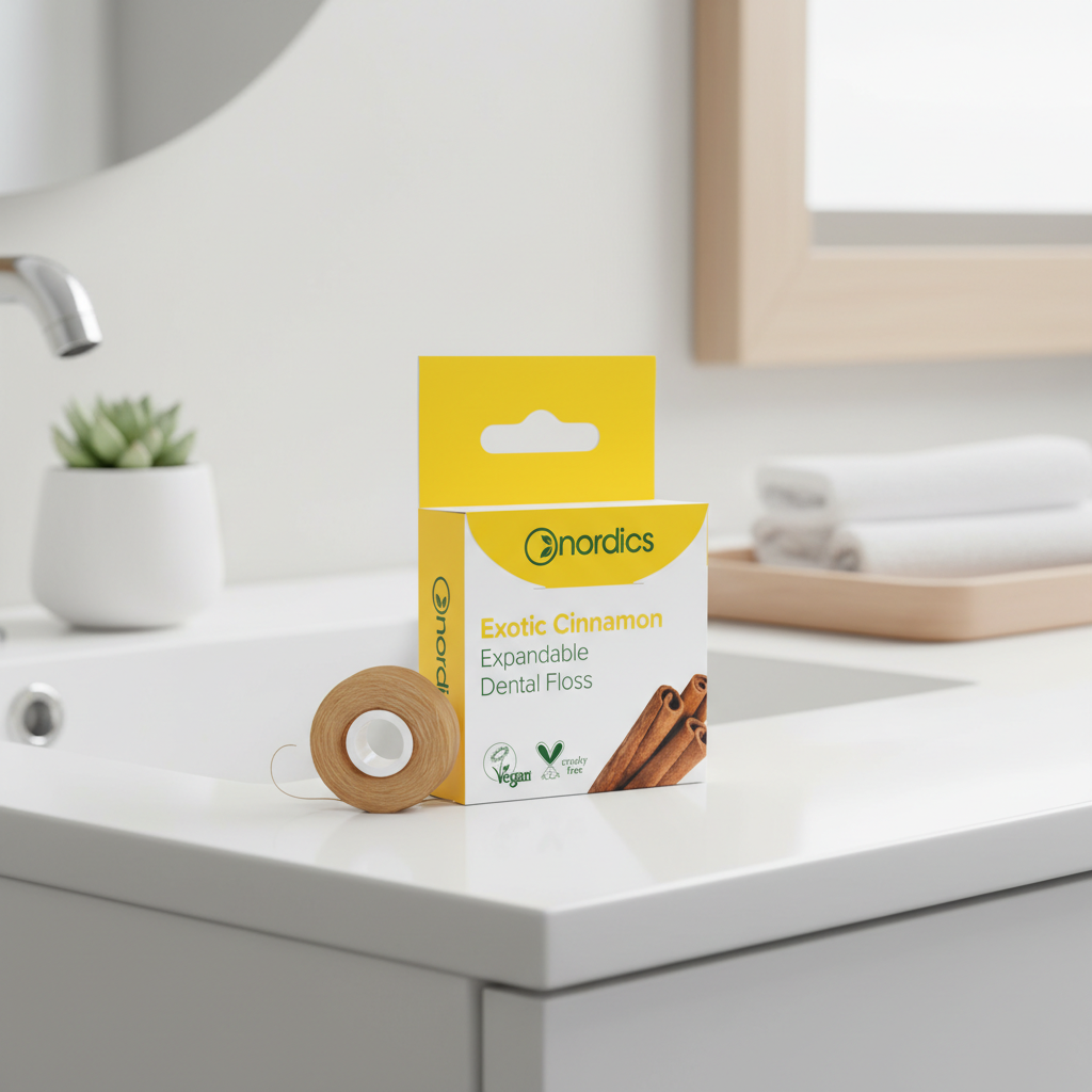 Ată Dentară Expandabilă cu Aromă Exotică de Scorțișoară Nordics, 30m – Curățare Profundă și Respirație Proaspătă 2