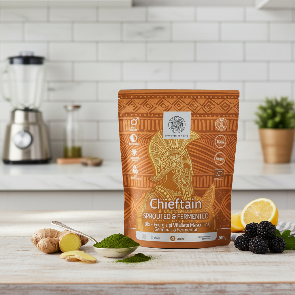 CHIEFTAIN Men's Wellness Superfood Mix Bio – Energie și Vitalitate Masculină, Germinat & Fermentat 200g