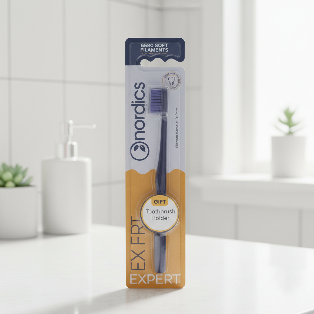 Periuță de Dinți Nordics Expert Ultra-Soft cu 6580 Filamente - Mov 2