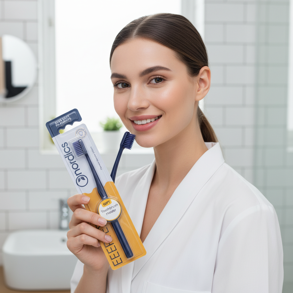 Periuță de Dinți Nordics Expert Ultra-Soft cu 6580 Filamente - Mov 3