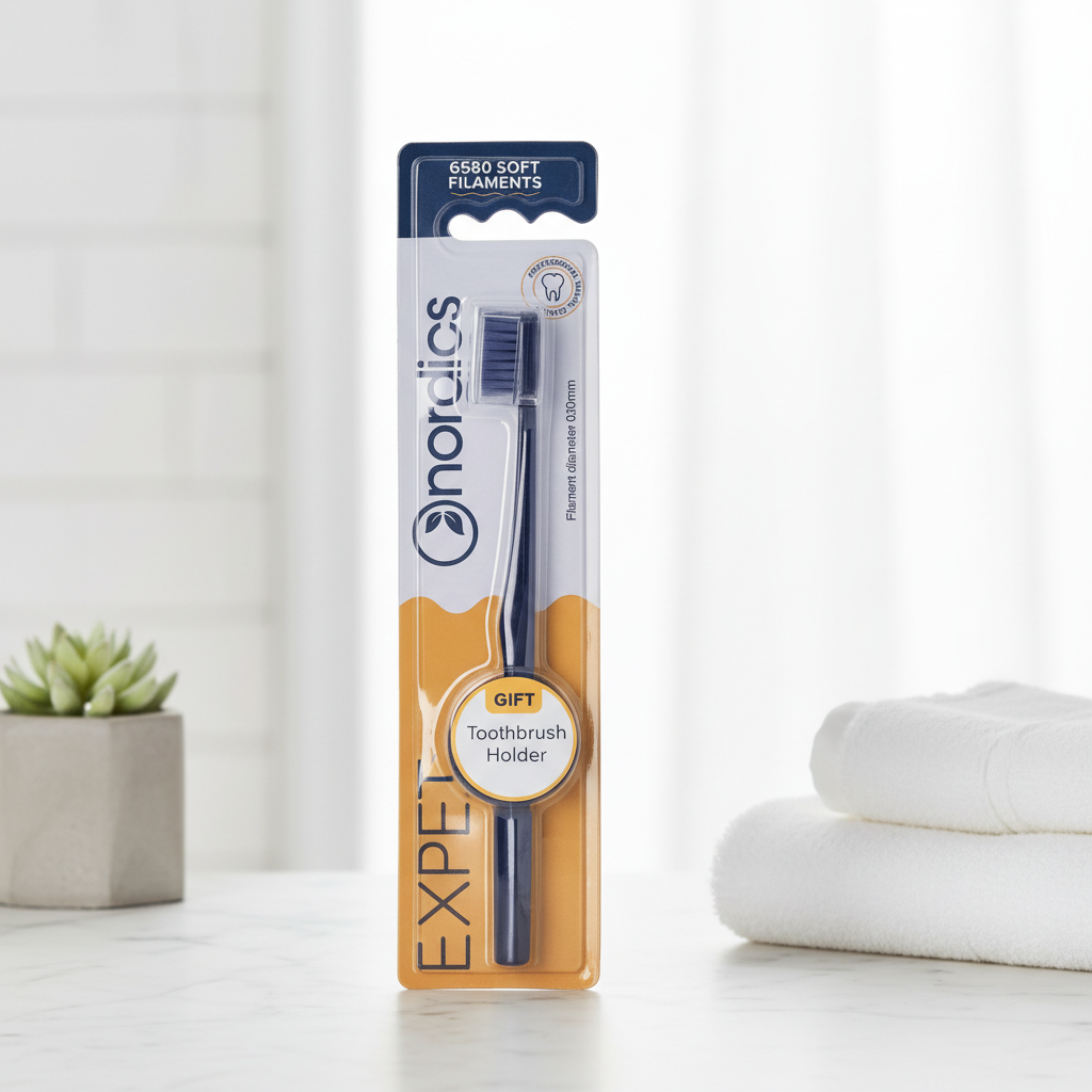 Periuță de Dinți Nordics Expert Ultra-Soft cu 6580 Filamente - Mov