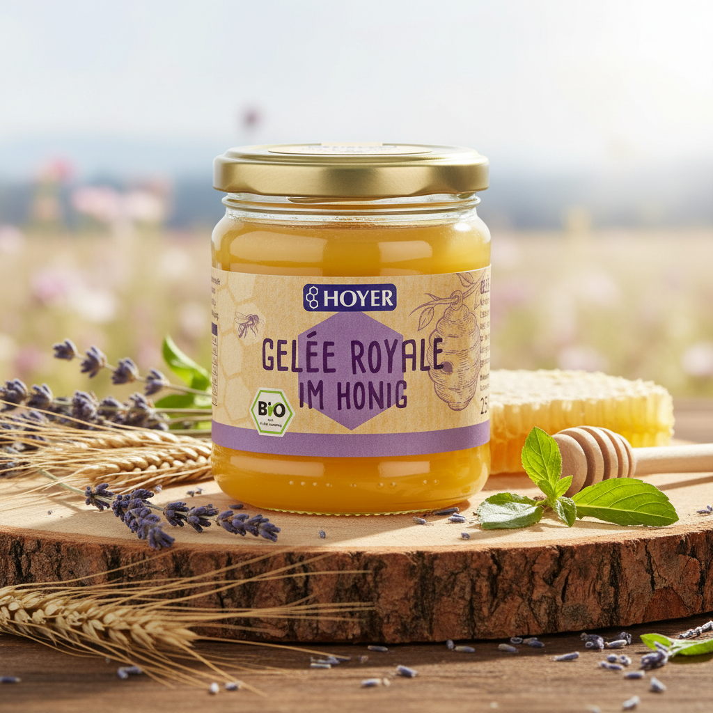 Miere Ecologică cu Lăptișor de Matcă Hoyer - Cocktail Natural de Vitalitate 250g 2