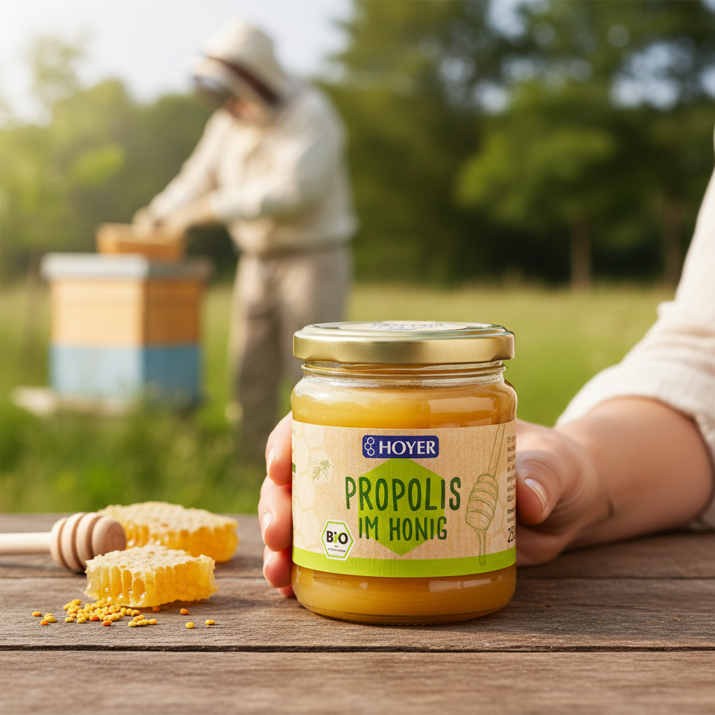 Miere cu Propolis Bio Hoyer 250g: Delicatesă Cremosă și Fortifiant Natural pentru Imunitate 2