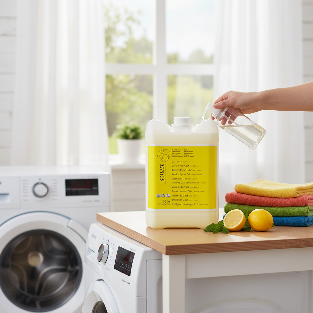 Detergent Lichid Ecologic Sonett pentru Rufe Colorate - Mentă și Lămâie, 10 Litri 2