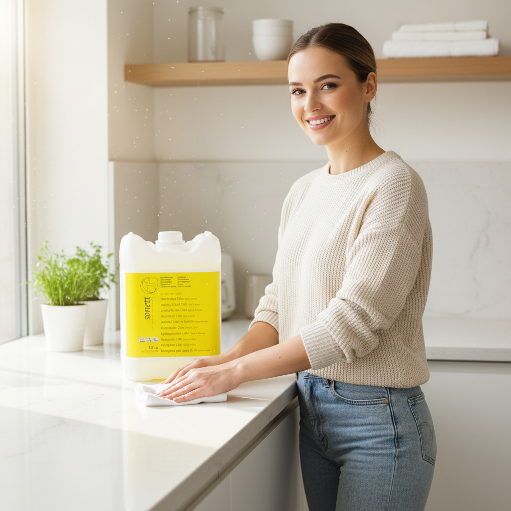 Detergent Lichid Ecologic Sonett pentru Rufe Colorate - Mentă și Lămâie, 10 Litri 3