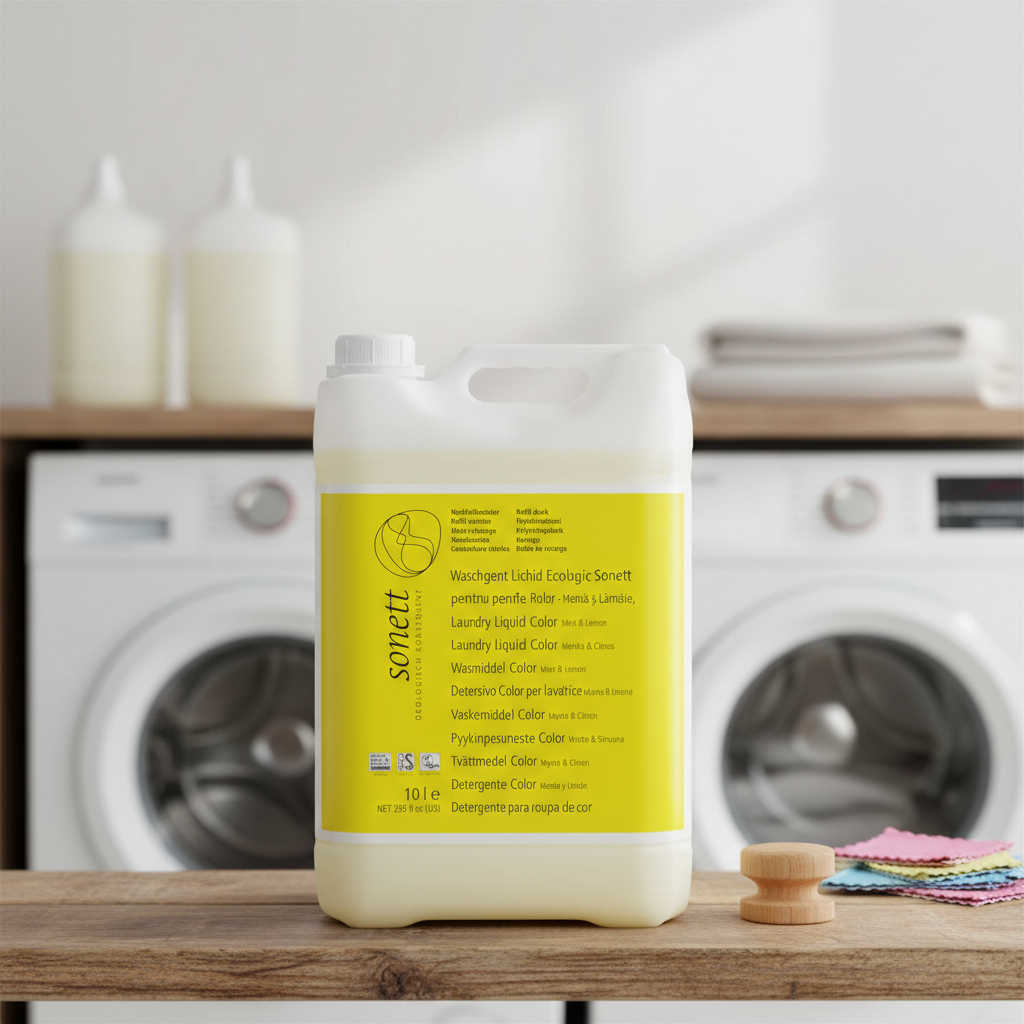 Detergent Lichid Ecologic Sonett pentru Rufe Colorate - Mentă și Lămâie, 10 Litri