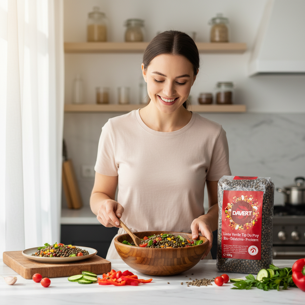 Linte Verde Tip Du Puy Bio - Delicatesă Culinară Bogată în Proteine Davert 500g 3
