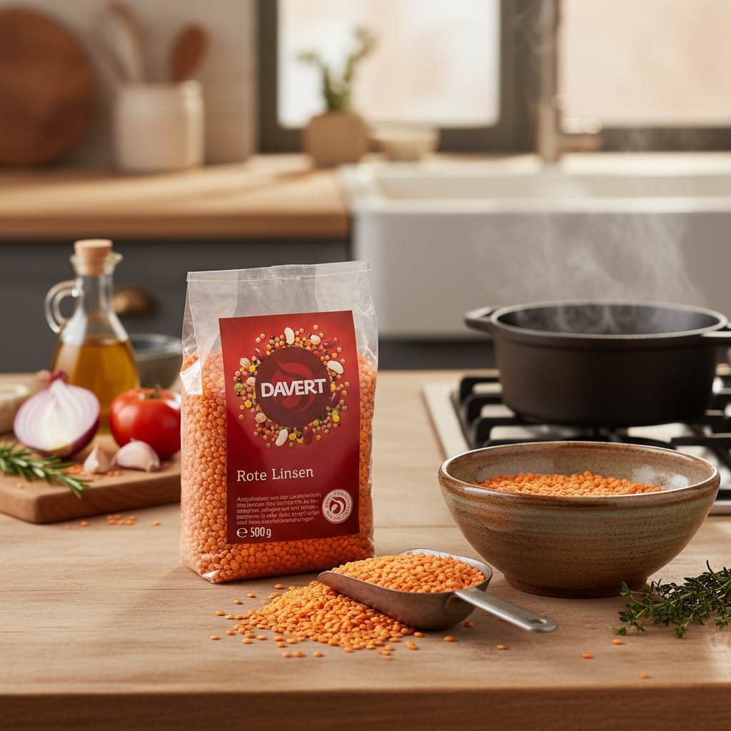 Linte Roșie Bio Davert 500g - Sursă Premium de Proteine Vegetale și Fibre pentru Rețete Nutritive