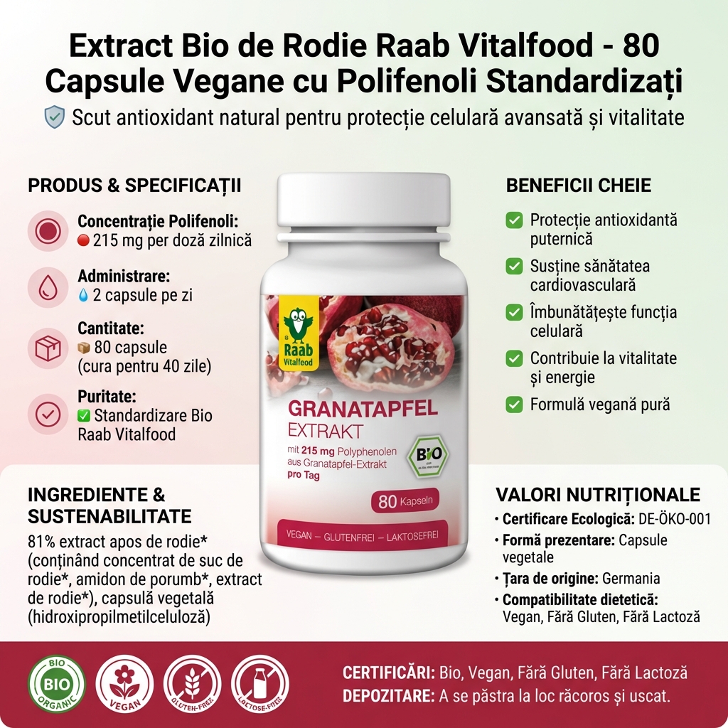 Extract Bio de Rodie Raab Vitalfood - 80 Capsule Vegane cu Polifenoli Standardizați 4