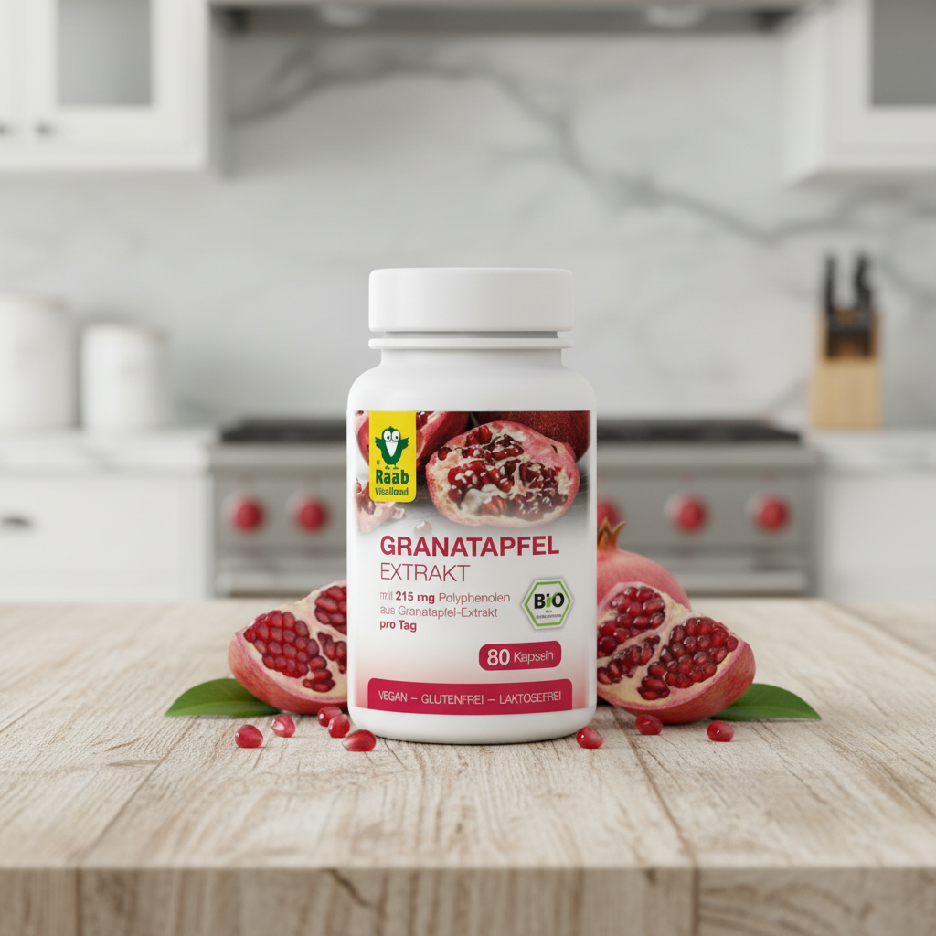 Extract Bio de Rodie Raab Vitalfood - 80 Capsule Vegane cu Polifenoli Standardizați