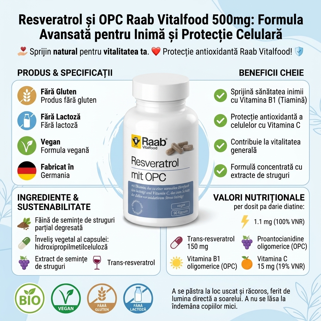 Resveratrol și OPC Raab Vitalfood 500mg: Formula Avansată pentru Inimă și Protecție Celulară 3