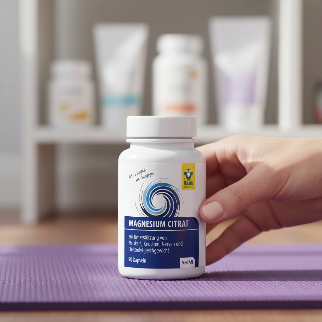 Citrat de Magneziu 600mg Raab Vitalfood – 90 Capsule Vegane pentru Sănătate Musculară și Sistem Nervos