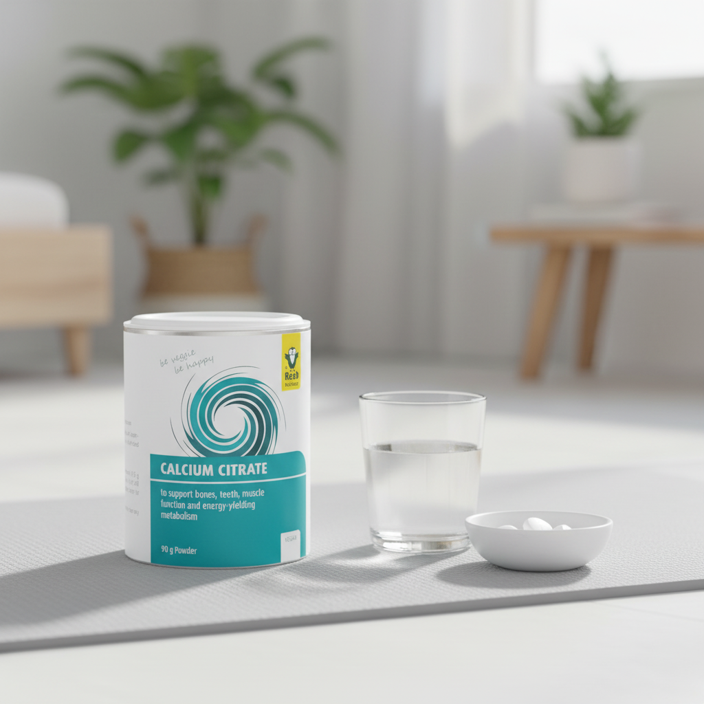 Citrat de Calciu Pudră Vegană Raab Vitalfood 90g - Absorbție Ridicată pentru Oase și Mușchi Sănătoși