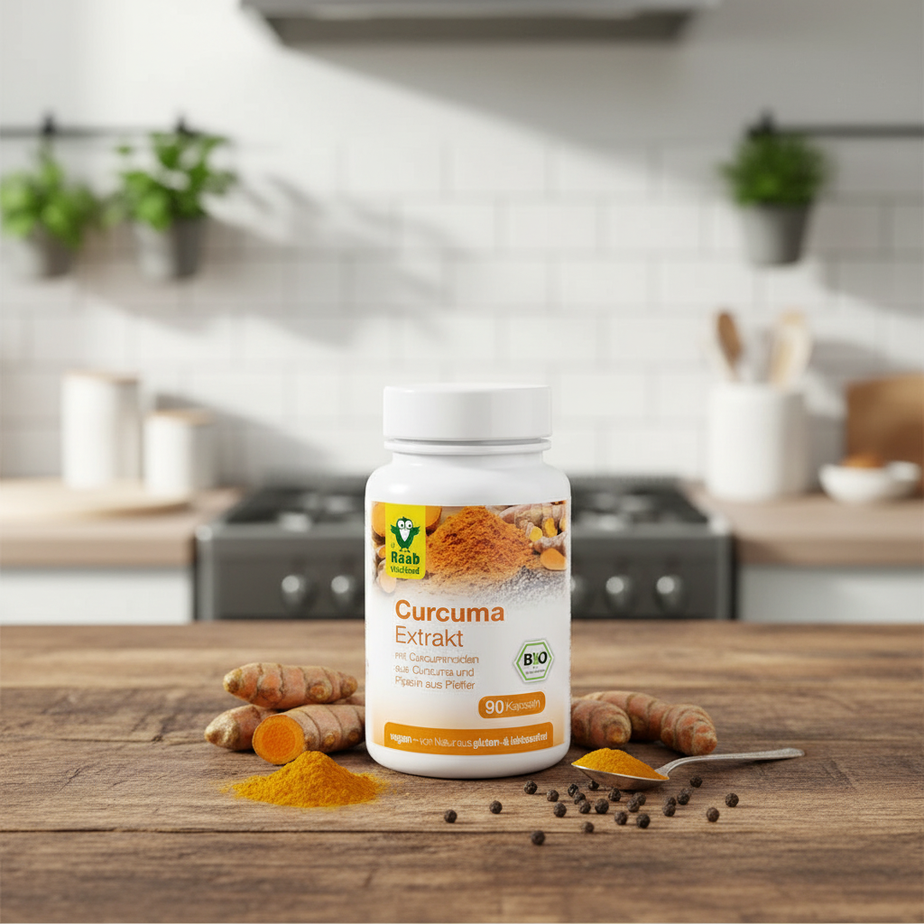 Turmeric Forte Bio 500mg cu Piperină, 90 Capsule Vegane - Raab Vitalfood