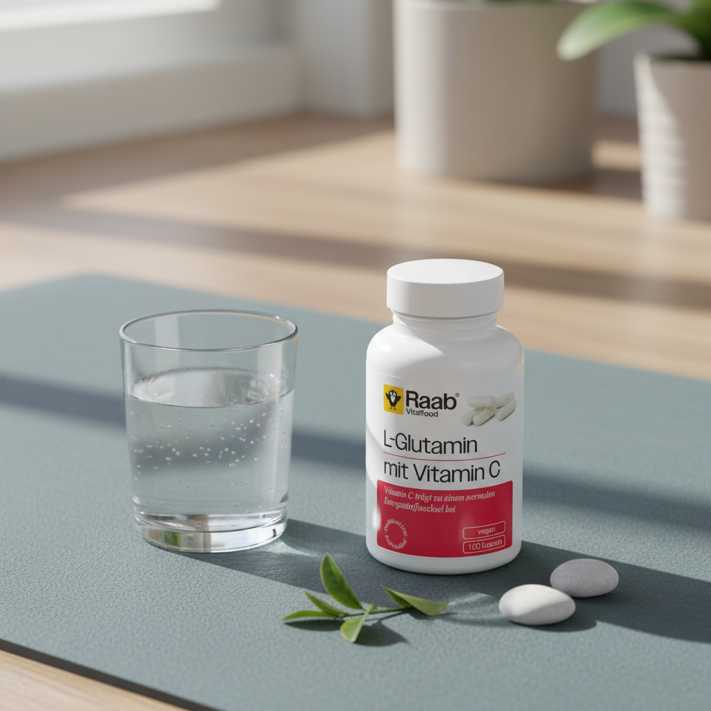 L-Glutamină Vegană cu Vitamina C Raab Vitalfood - 100 Capsule, 480mg 2