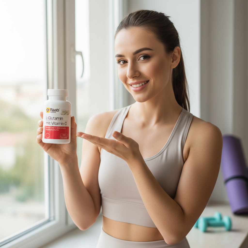 L-Glutamină Vegană cu Vitamina C Raab Vitalfood - 100 Capsule, 480mg 3