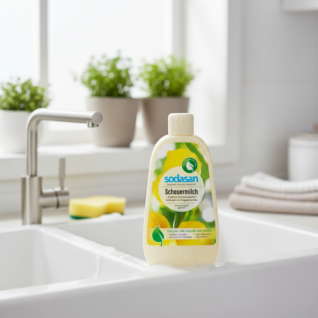 Cremă Abrazivă Ecologică Sodasan cu Praf de Marmură Fin și Uleiuri Citrice, 500ml 2