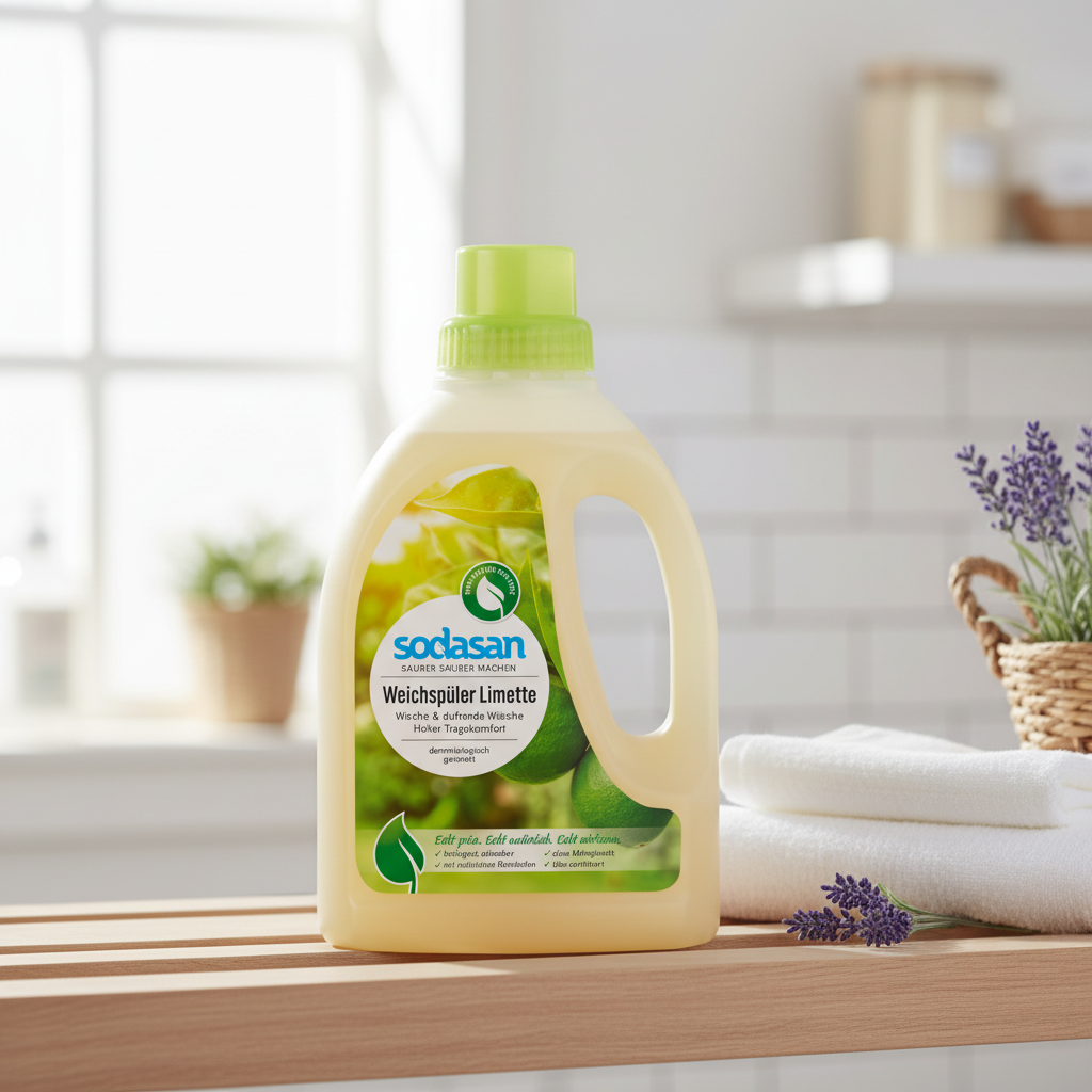 Balsam pentru Rufe cu Lime Ecologic Sodasan 750ml: Prospețime Naturală și Moale pentru Țesături Sensibile, Certificat Bio