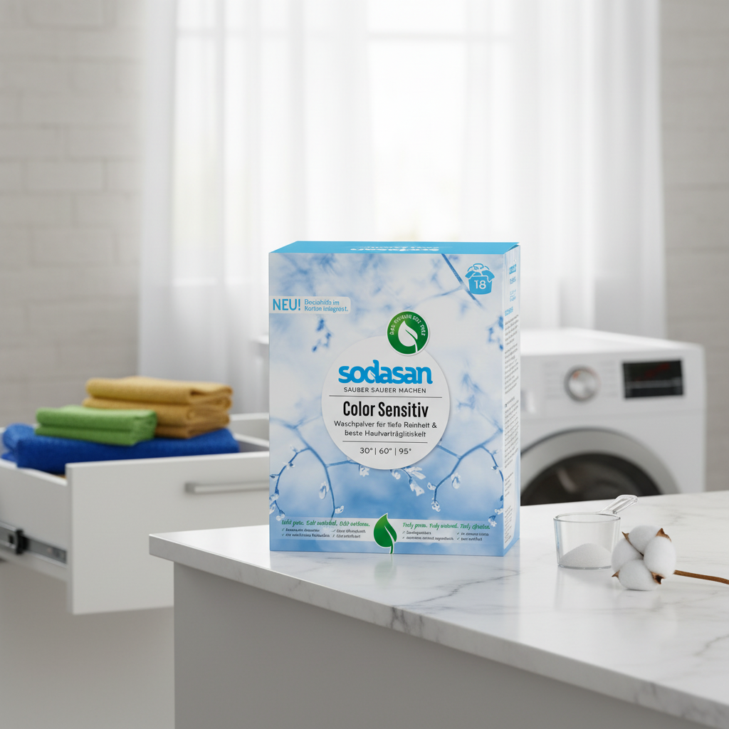Detergent Praf Ecologic pentru Rufe Colorate Sensitiv, Hipoalergenic, 1.01kg - Sodasan 2