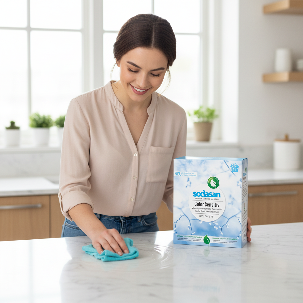 Detergent Praf Ecologic pentru Rufe Colorate Sensitiv, Hipoalergenic, 1.01kg - Sodasan 3
