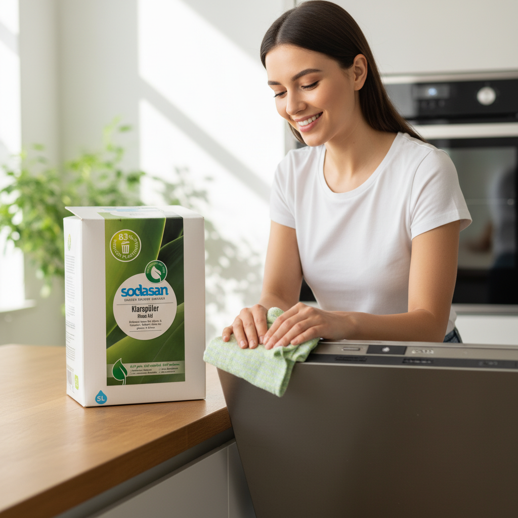 Soluție Ecologică de Clătire pentru Mașina de Spălat Vase Sodasan, Fără Parfum, 5 Litri 3