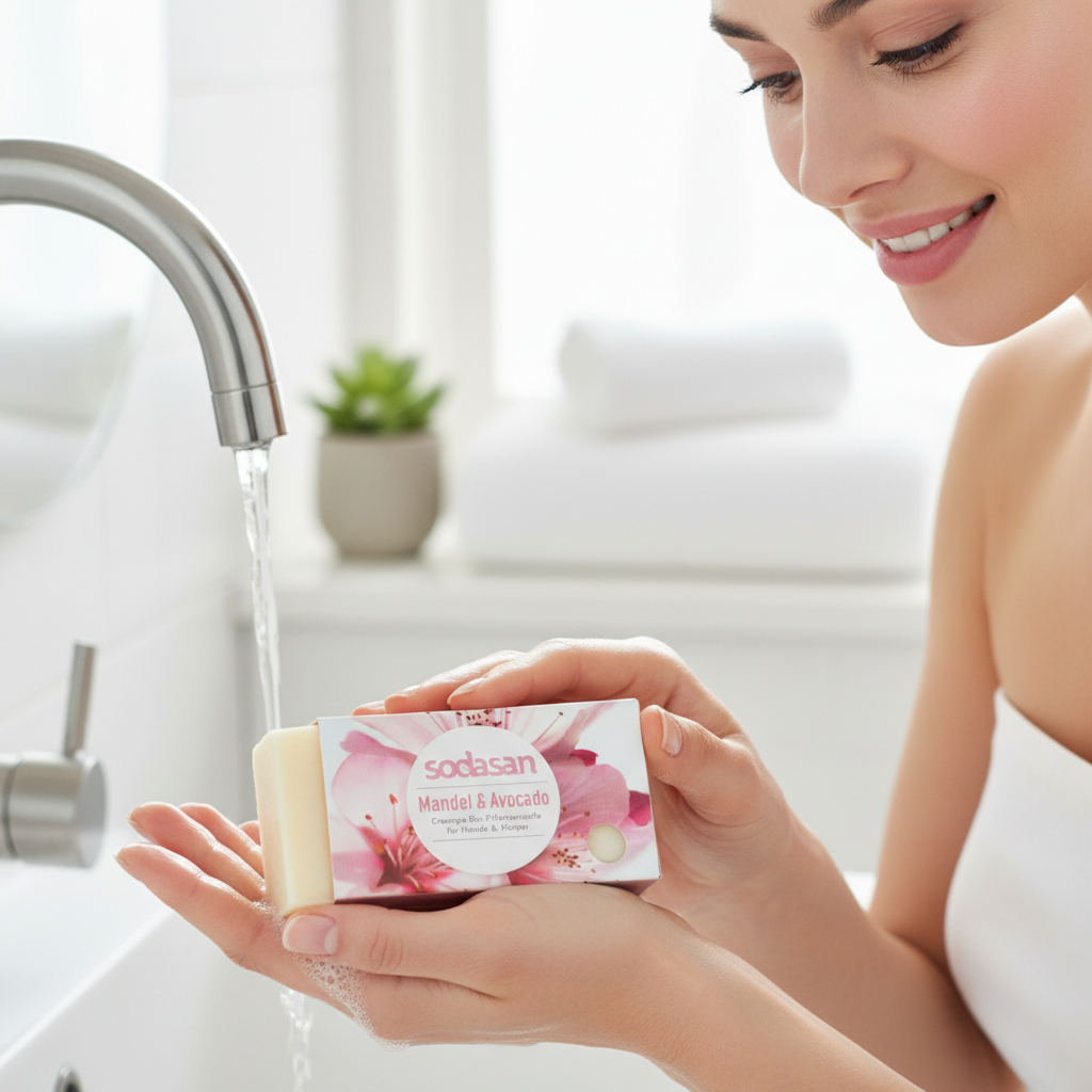 Săpun Cremă Bio cu Migdale și Avocado Sodasan - Hidratare Naturală cu Unt de Shea (100g) 3