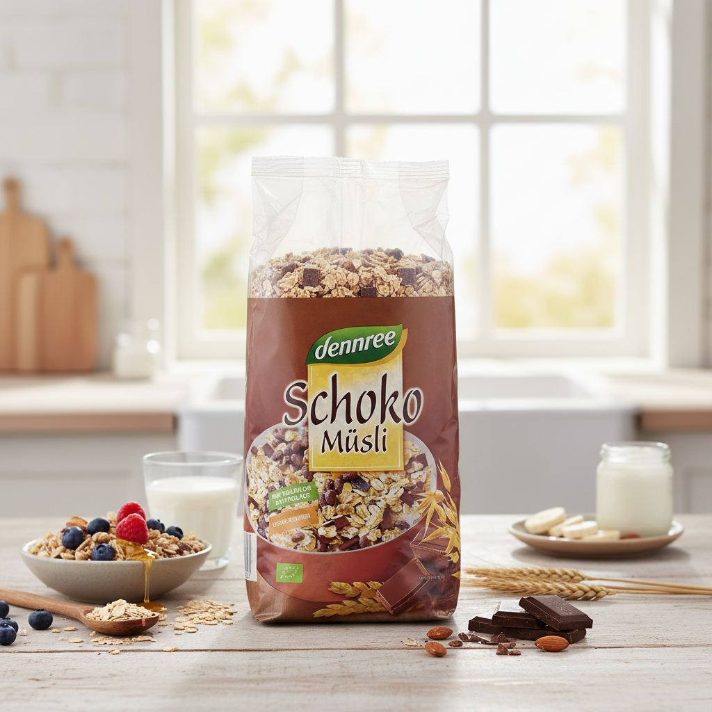 Musli Crocant Bio cu Ciocolată și Cereale Integrale Dennree 750g - Mic Dejun Energizant 2