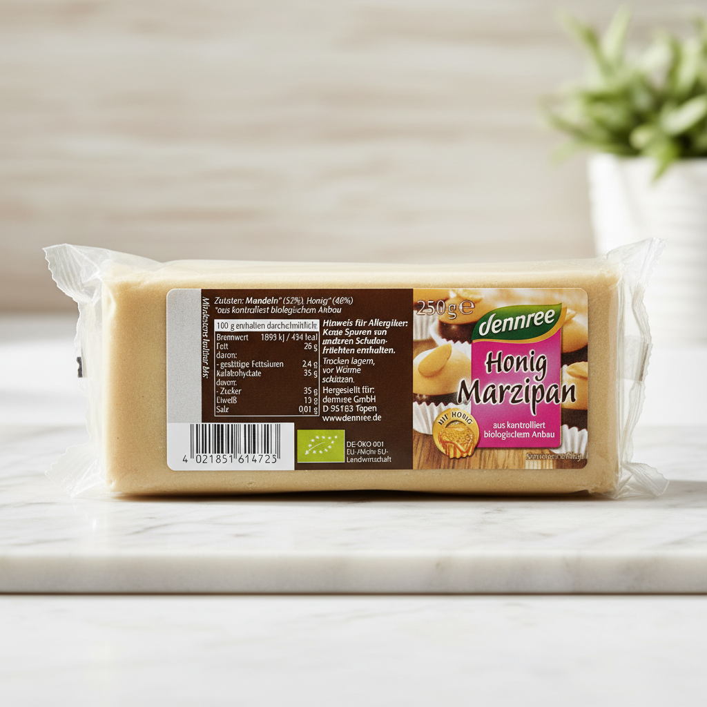 Martipan Fin cu Miere Bio Dennree 250g - Rețetă Pură fără Zahăr Rafinat