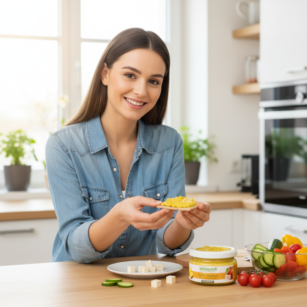 Salată Indiană cu Tofu și Curry Vitaquell 200g - Cremă Tartinabilă Vegetariană, Fără Conservanți 3