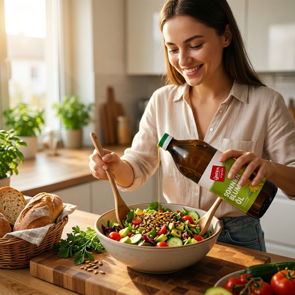 Ulei de floarea soarelui presat la rece bio Green Organics 750ml, obținut din culturi ecologice certificate 3