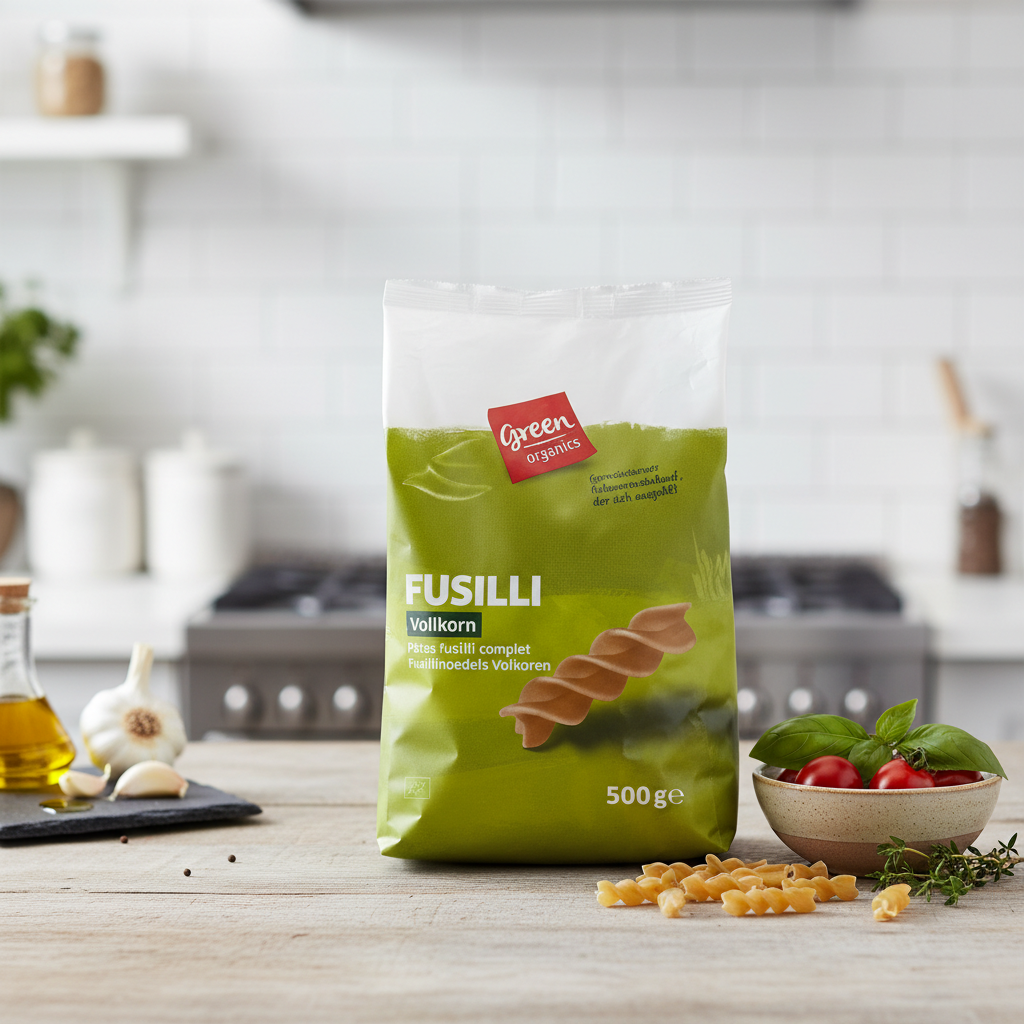 Fusilli Bio din Grâu Dur Integral – Green Organics 500g – Textură Fermă și Gust Autentic