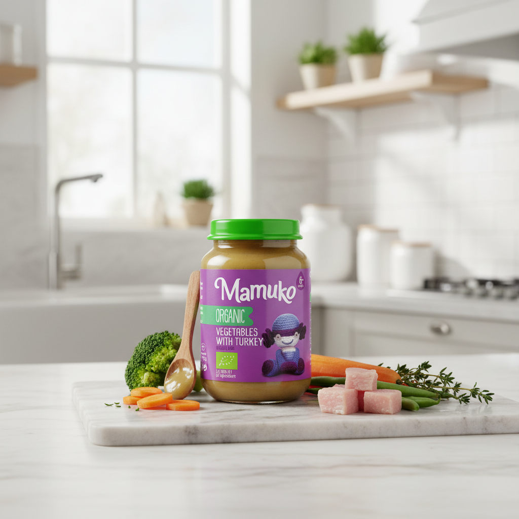 Mamuko - Piure de Legume cu Curcan Bio pentru Bebeluși (6+ Luni), 190g 2