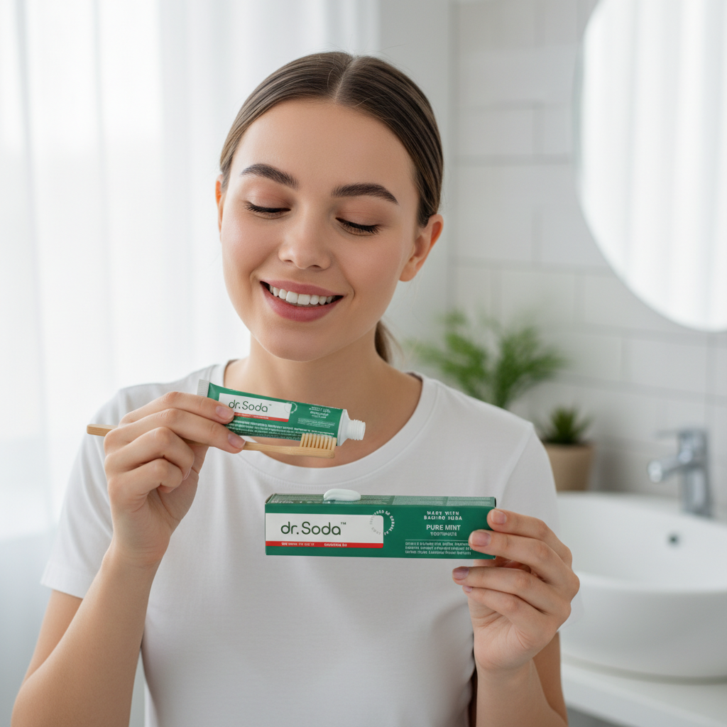Pastă de Dinți Naturală Dr. Soda Pure Mint cu Bicarbonat de Sodiu și Efect de Întărire a Smalțului 100ml 3