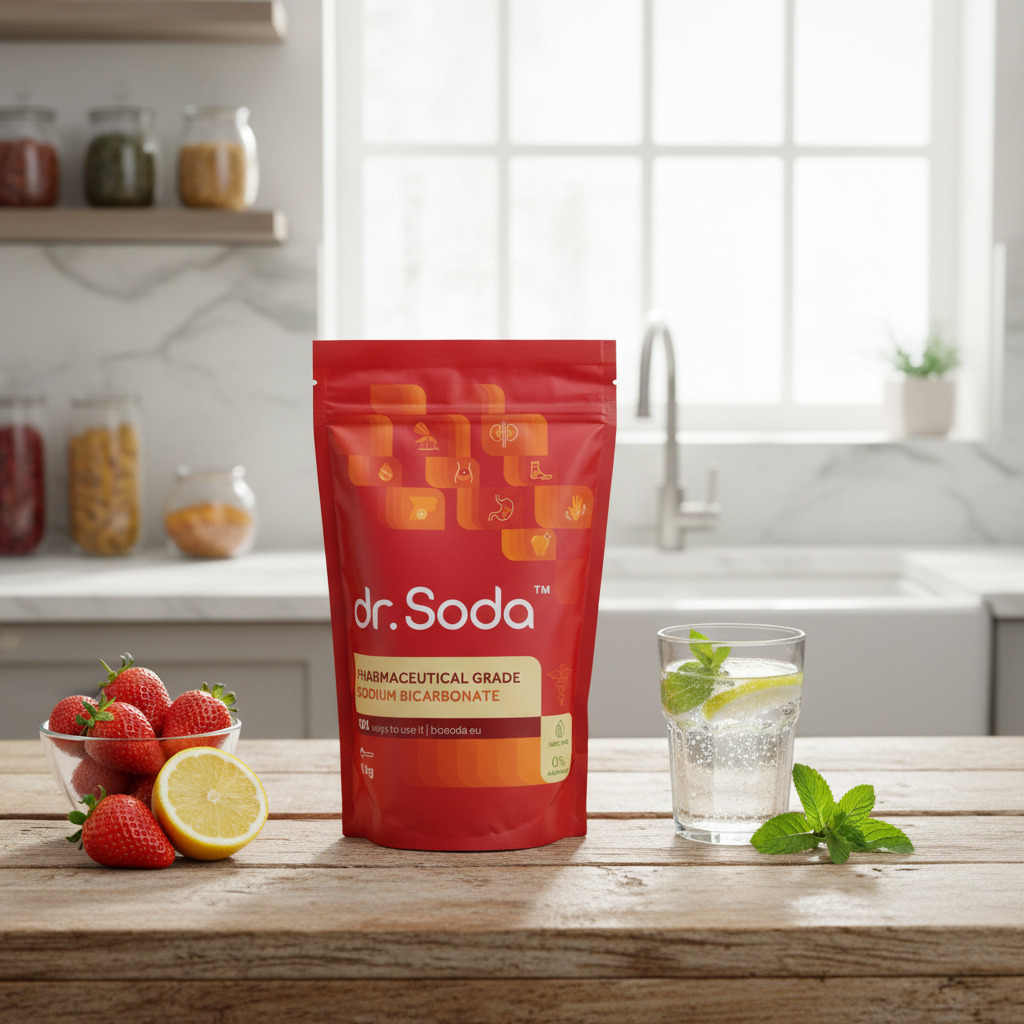 Bicarbonat de Sodiu Grad Farmaceutic Premium - Puritate Testată & Fără Aluminiu - 1kg Dr. Soda 2