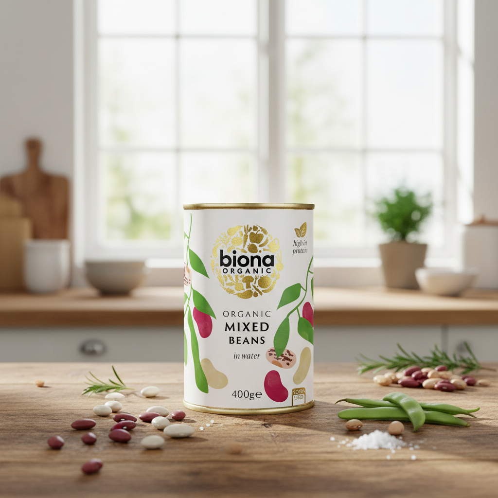 Mix de 3 Tipuri de Fasole Bio la Conservă 400g Biona - Fără Sare și Zahăr Adăugat
