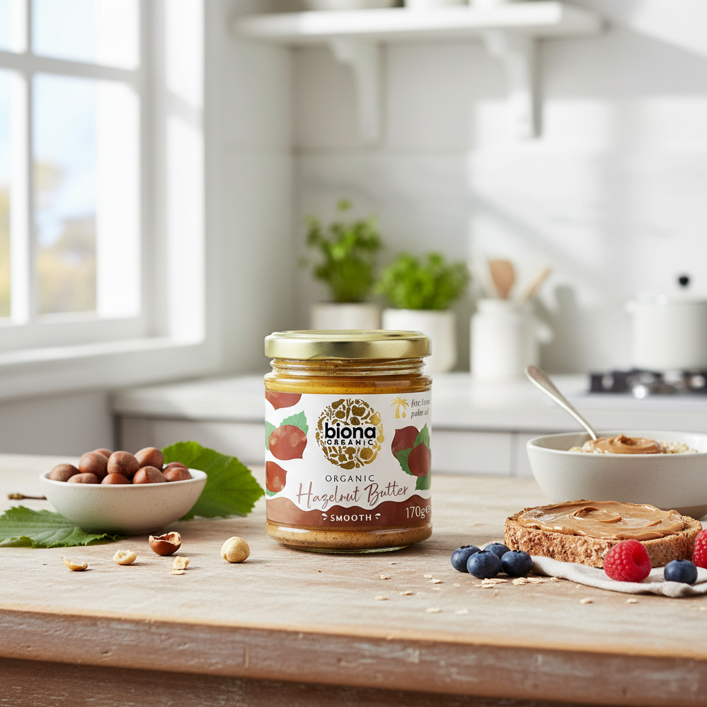 Cremă de Alune de Pădure Bio 100% Naturală Biona - Fără Ulei de Palmier sau Zahăr Adăugat, 170g 2