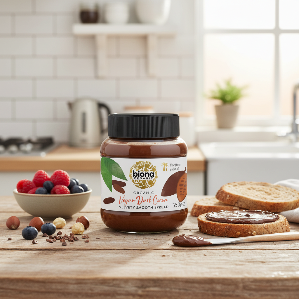 Cremă de Ciocolată Neagră Bio Biona 350g - Pastă Tartinabilă Vegană Fără Ulei de Palmier 2