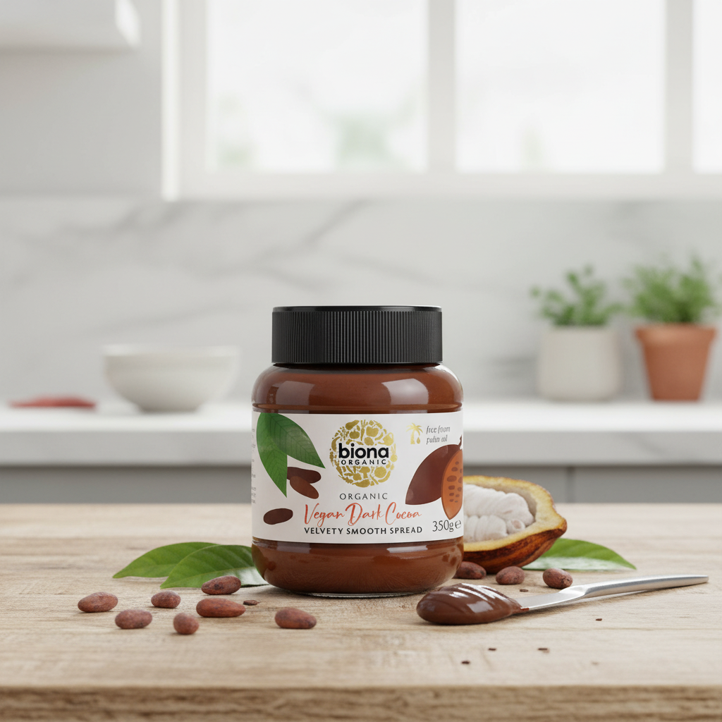 Cremă de Ciocolată Neagră Bio Biona 350g - Pastă Tartinabilă Vegană Fără Ulei de Palmier
