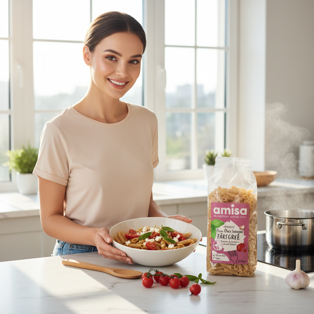 Penne Ecologice din Orez Integral Fără Gluten - Textură Al dente și Sursă de Fibre - Amisa 500g 3